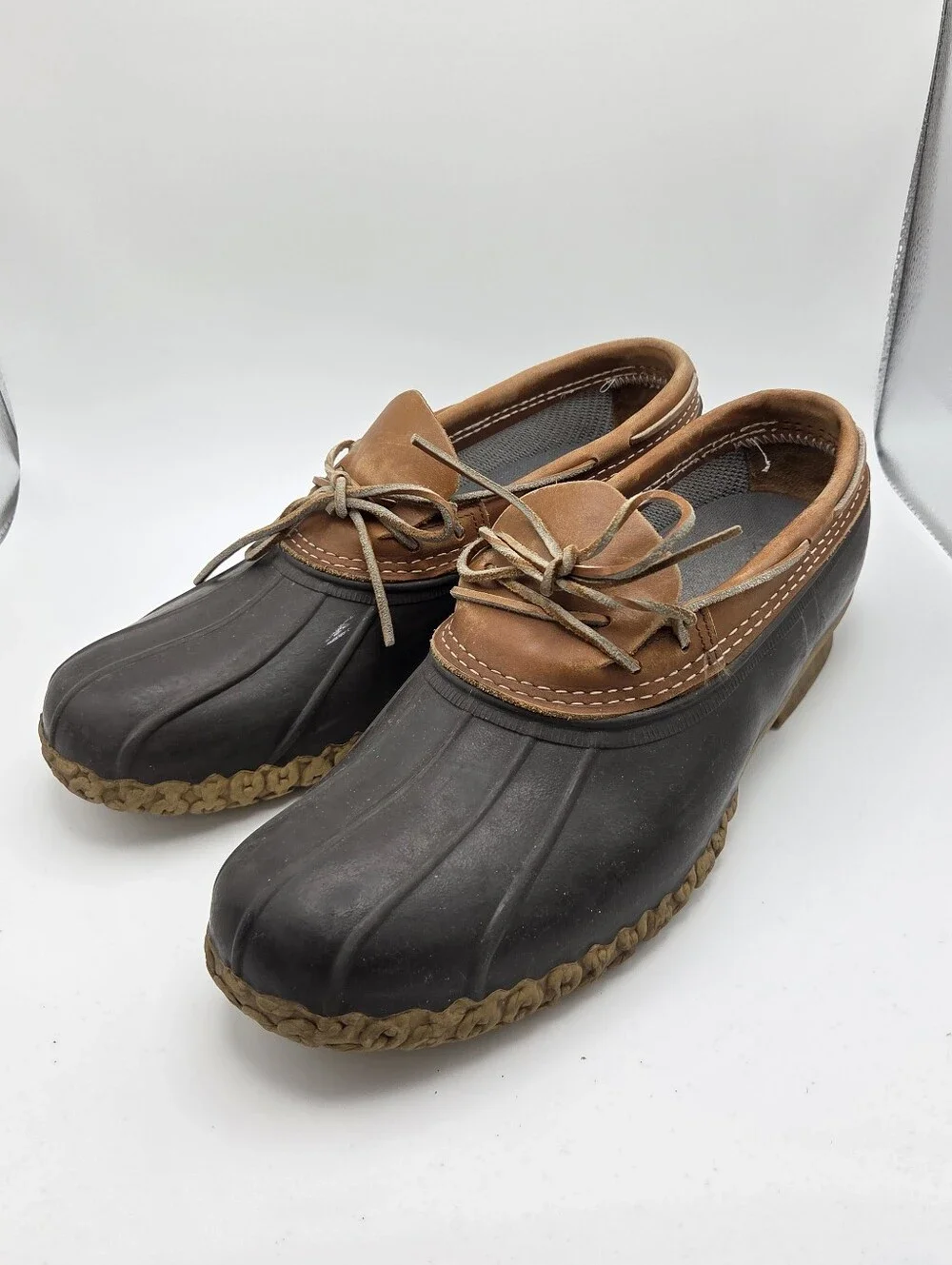 LL Bean Boots Rubber Moc Mens 13 Waterproof Rain Snow Rawhide Laces Muck Farm